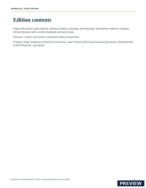 Cardiovascular System Pathophysiology & EKG Matrix - Contents