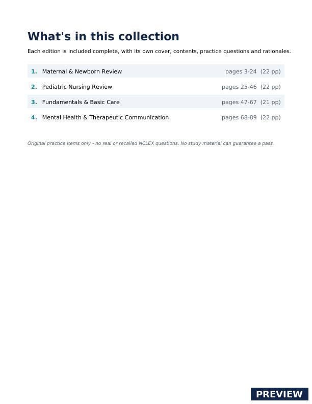 PN Lifespan & Comfort Collection - Contents