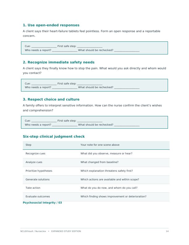NCLEX-PN 2026 Safe Care & Clinical Judgment Workbook - Page 14