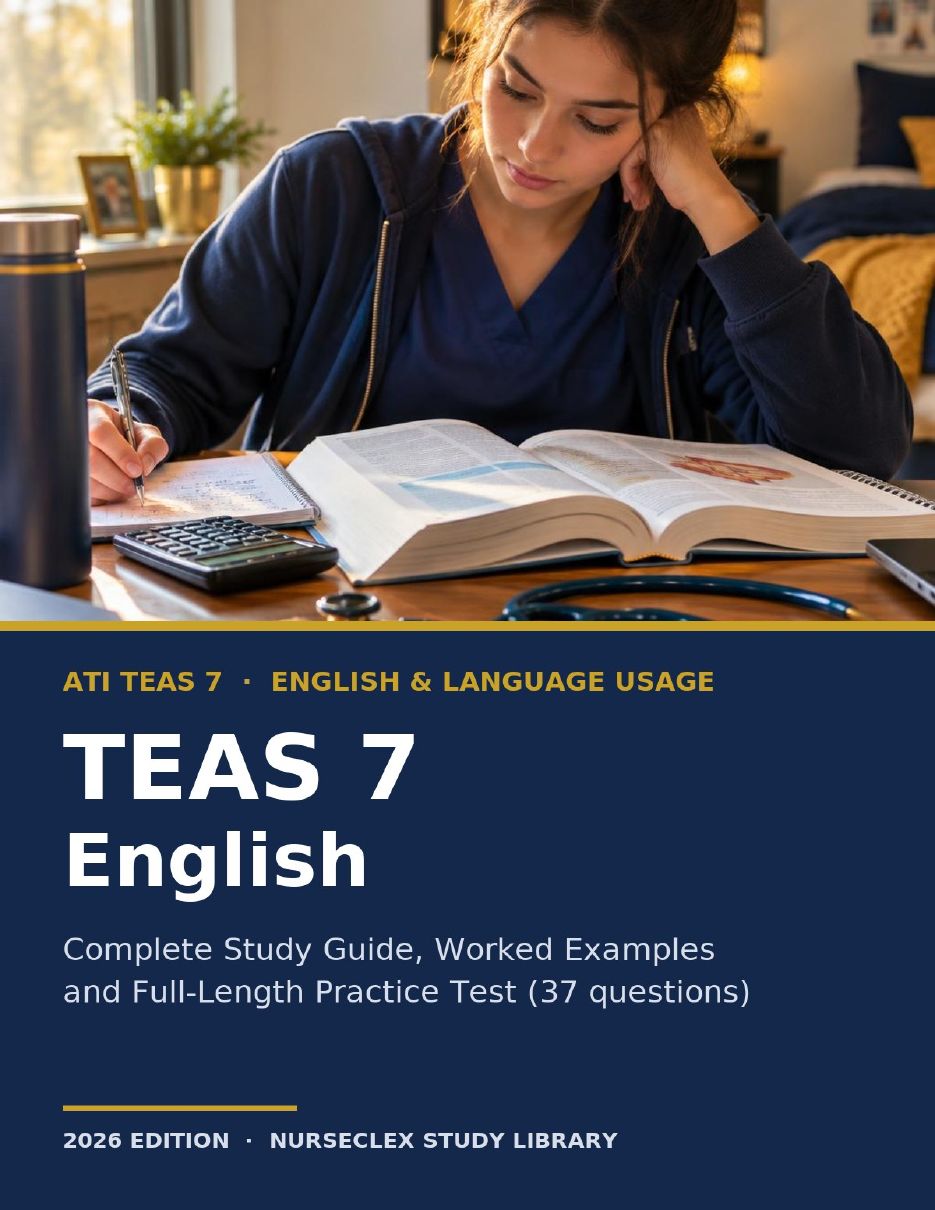 TEAS 7 English and Language Usage: Complete Study Guide and Practice - Cover